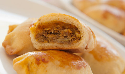 Pieczone pierogi z soczewicą