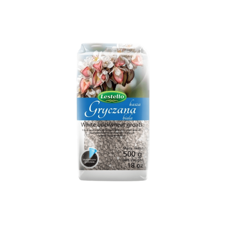 Kasza gryczana biała. Opakowanie o wadze 500g.