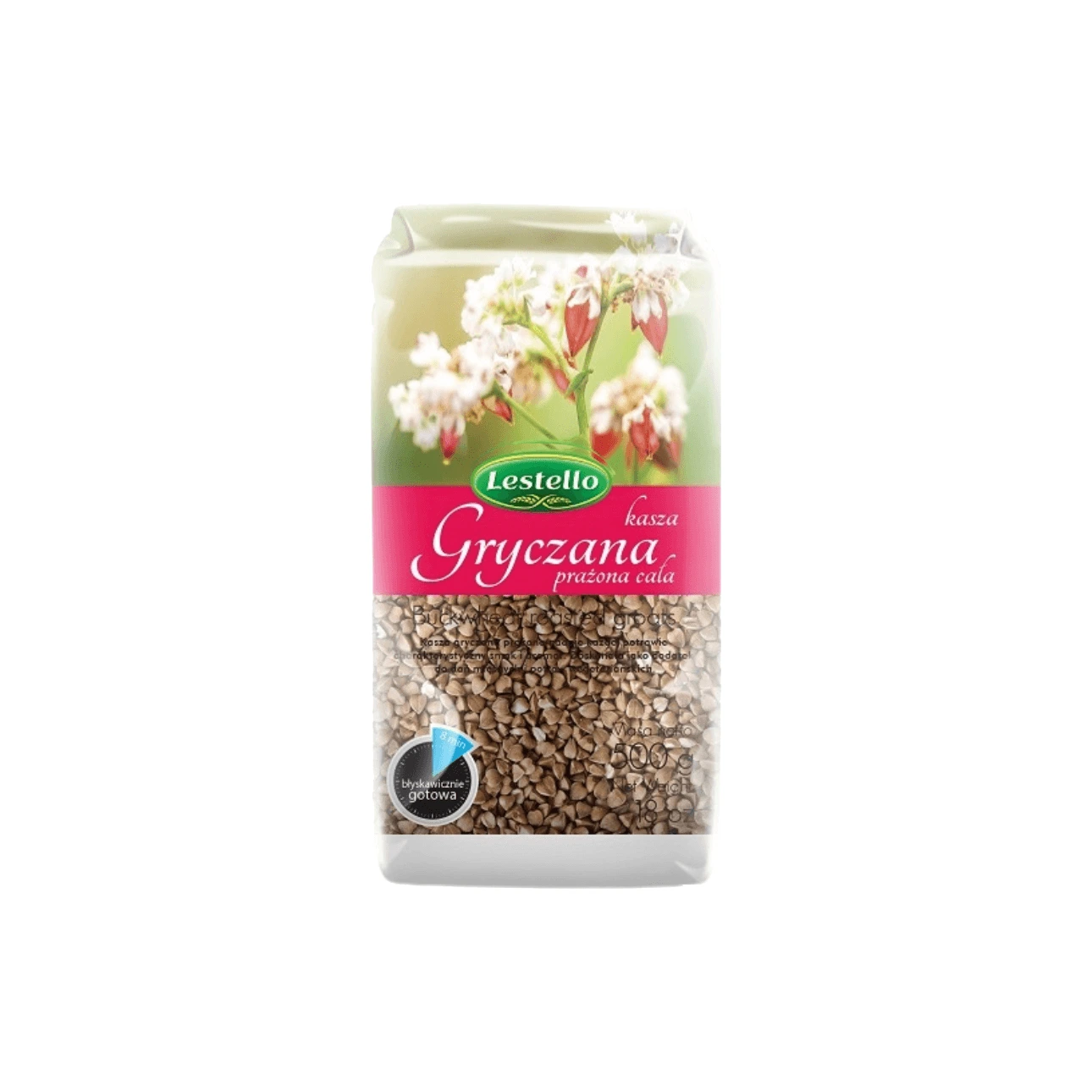 Kasza gryczana prażona. Opakowanie o wadze 500g.