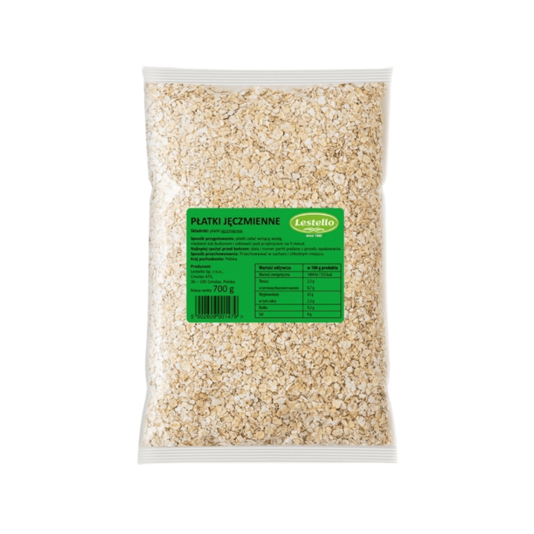 Płatki jęczmienne błyskawiczne. Opakowanie o wadze 700g.