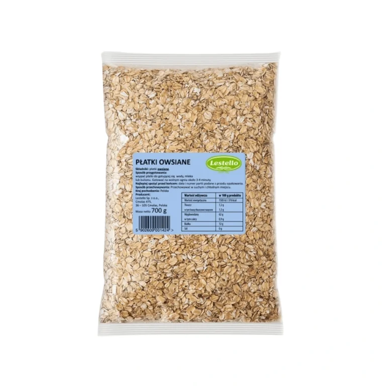 Płatki owsiane błyskawiczne. Opakowanie o wadze 700g.