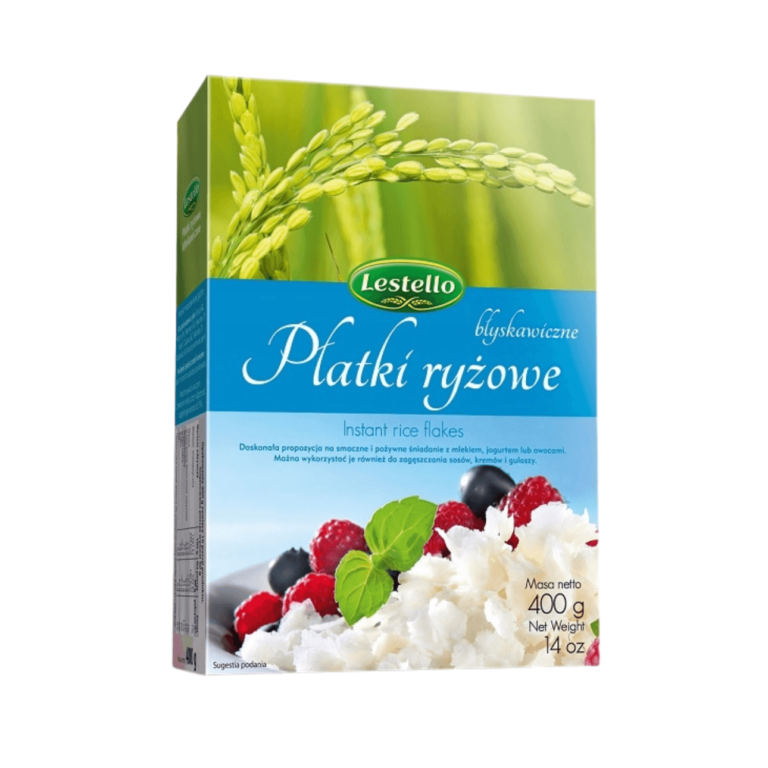 Płatki ryżowe błyskawiczne. Opakowanie o wadze 400g.