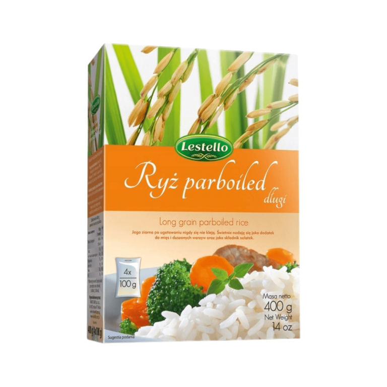 Ryż parboiled długi. Opakowanie o wadze 400g.