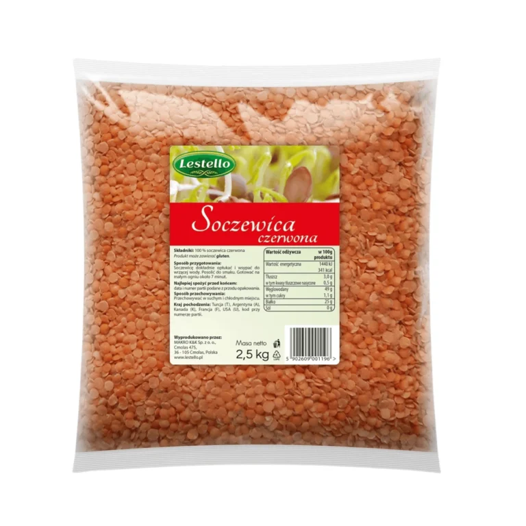 Soczewica czerwona. Opakowanie o wadze 2,5kg.