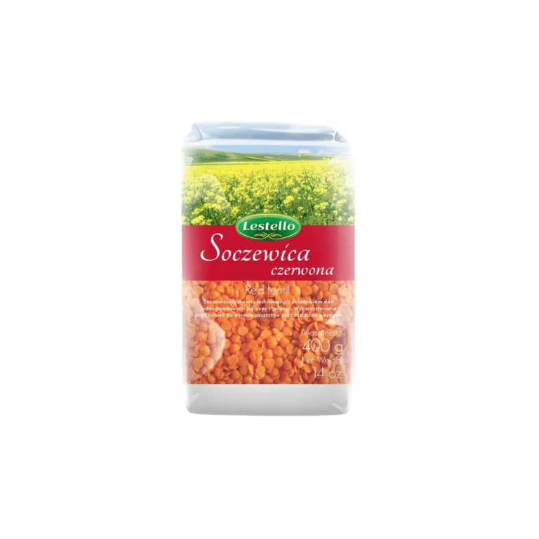 Soczewica czerwona. Opakowanie o wadze 400g.